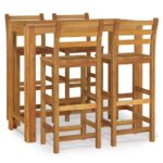 5-Piece Garden Bar Set Wood Timber Outdoor Patio Furniture Acacia