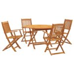 5-Piece Garden Dining Set Wood Timber Outdoor Patio Furniture Acacia