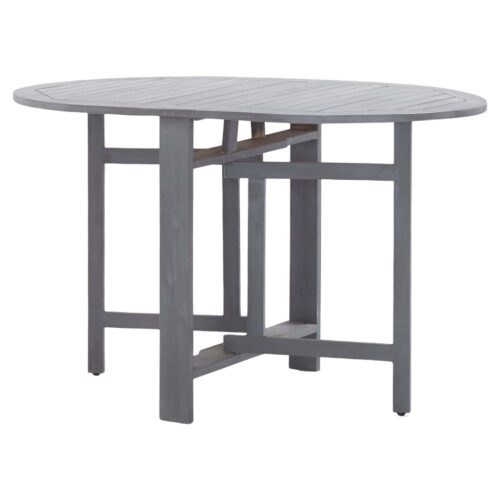 5-Piece Garden Dining Set Wood Timber Outdoor Patio Furniture Acacia Grey - Image 4