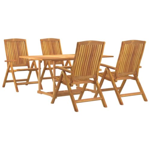 5-Piece Garden Dining Set Wood Timber Outdoor Patio Furniture Teak - Image 3