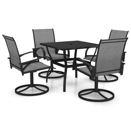 5-Piece Garden Dining Set Textilene Steel