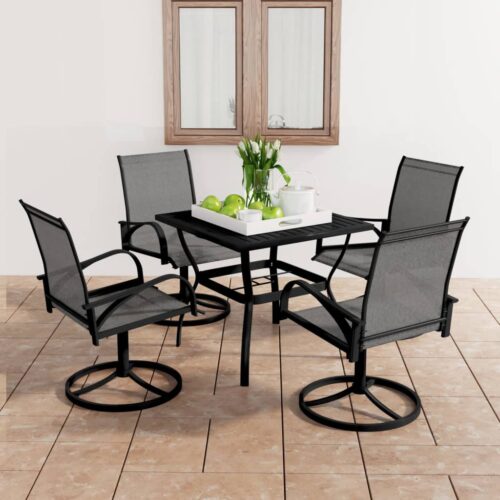 5-Piece Garden Dining Set Textilene Steel - Image 2