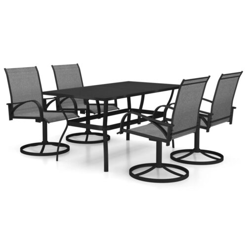5-Piece Garden Dining Set Textilene Steel