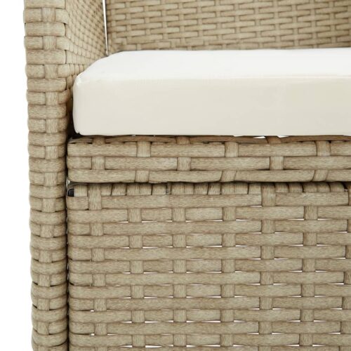 5-Piece Garden Dining Set with Cushions Beige Black - Image 6