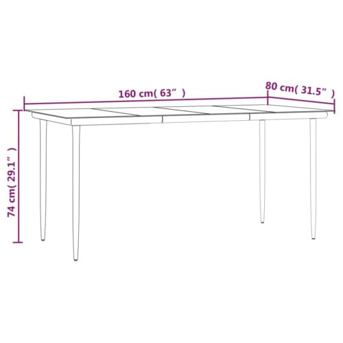 5-Piece Garden Dining Set with Cushions Beige Black - Image 11