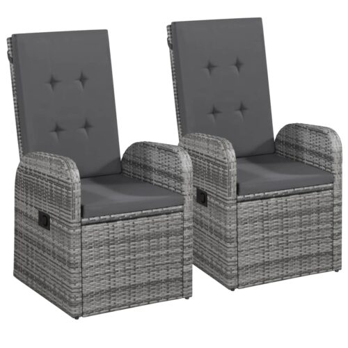 5-Piece Garden Dining Set with Cushions Grey - Image 3