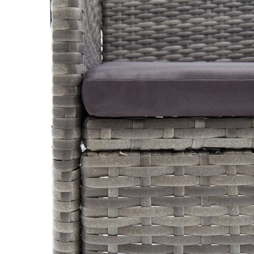 5-Piece Garden Dining Set with Cushions Grey Black - Image 6
