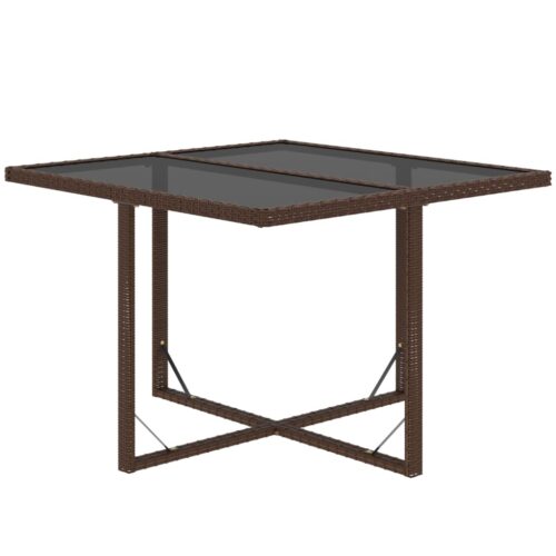5-Piece Garden Dining Set with Cushions Poly Rattan Wicker Outdoor Patio Furniture Brown - Image 6