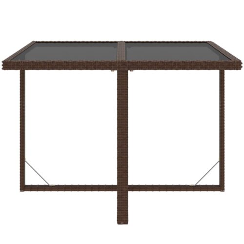 5-Piece Garden Dining Set with Cushions Poly Rattan Wicker Outdoor Patio Furniture Brown - Image 7