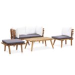 5-Piece Garden Lounge Set Acacia Wood Timber Outdoor Patio Furniture