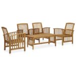 5-Piece Garden Lounge Set Acacia Wood Timber Outdoor Patio Furniture