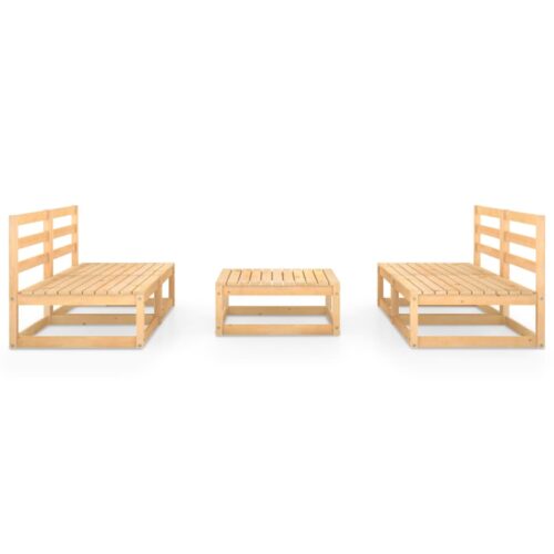 5-Piece Garden Lounge Set Pine Wood Outdoor Patio Furniture - Image 3