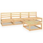 5-Piece Garden Lounge Set Pine Wood Outdoor Patio Furniture