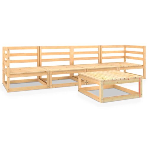 5-Piece Outdoor Sofa Set Garden Patio Lounge Chairs Furniture Solid Pine Wood
