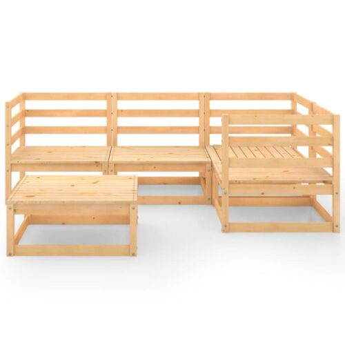 5-Piece Outdoor Sofa Set Garden Patio Lounge Chairs Furniture Solid Pine Wood - Image 3