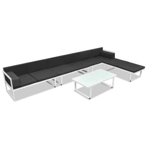 5-Piece Garden Lounge Set Textilene Aluminium Black