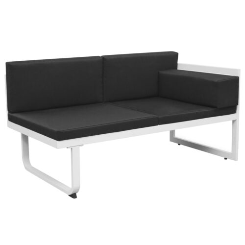 5-Piece Garden Lounge Set Textilene Aluminium Black - Image 5
