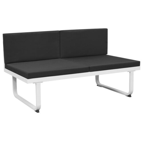 5-Piece Garden Lounge Set Textilene Aluminium Black - Image 6