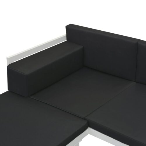 5-Piece Garden Lounge Set Textilene Aluminium Black - Image 10