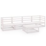5-Piece Outdoor Sofa Set Garden Patio Lounge Bench Chairs Solid Pine Wood White