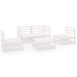 5-Piece Outdoor Sofa Set Garden Patio Lounge Bench Pallet Chairs Pine Wood White