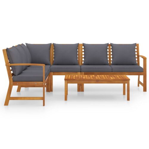 5-Piece Garden Lounge Set with Cushion Acacia Wood Timber Outdoor Patio Furniture - Image 3