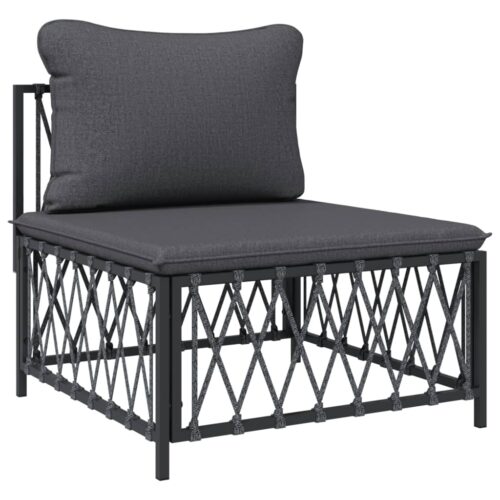 5-Piece Garden Lounge Set with Cushions Anthracite Steel - Image 5