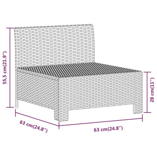 5-Piece Garden Lounge Set with Cushions Grey Poly Rattan Wicker Outdoor Patio Furniture - Image 9