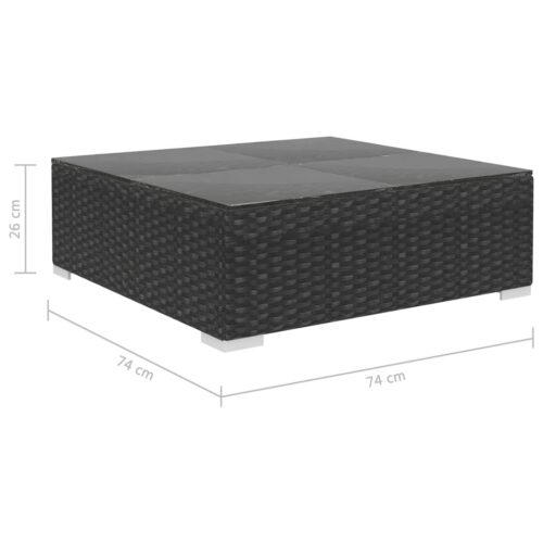 5-Piece Garden Lounge Set with Cushions Poly Rattan Wicker Outdoor Patio Furniture Black - Image 11