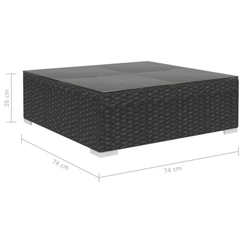 5-Piece Garden Lounge Set with Cushions Poly Rattan Wicker Outdoor Patio Furniture Black - Image 11