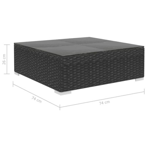 5-Piece Garden Lounge Set with Cushions Poly Rattan Wicker Outdoor Patio Furniture Black - Image 11