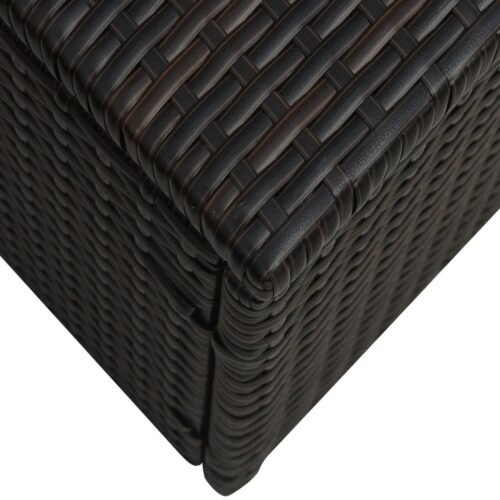 5-Piece Garden Lounge Set with Cushions Poly Rattan Wicker Outdoor Patio Furniture Brown - Image 8
