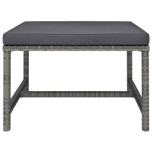 5-Piece Garden Lounge Set with Cushions Poly Rattan Wicker Outdoor Patio Furniture Grey - Image 9