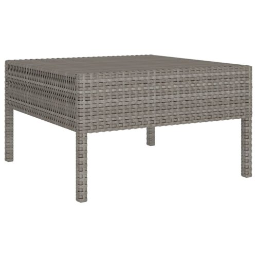 5-Piece Garden Lounge Set with Cushions Poly Rattan Wicker Outdoor Patio Furniture Grey - Image 4