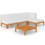 5-Piece Garden Lounge Set with Cushions Acacia Wood Timber Outdoor Patio Furniture