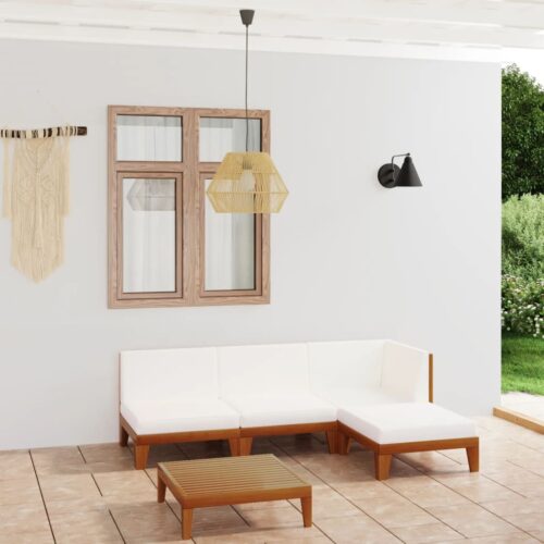 5-Piece Garden Lounge Set with Cushions Acacia Wood Timber Outdoor Patio Furniture - Image 2