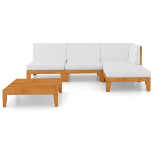 5-Piece Garden Lounge Set with Cushions Acacia Wood Timber Outdoor Patio Furniture - Image 3