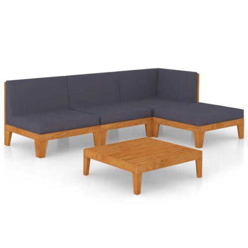 5-Piece Garden Lounge Set with Cushions Acacia Wood Timber Outdoor Patio Furniture