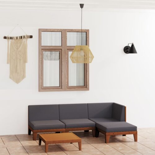 5-Piece Garden Lounge Set with Cushions Acacia Wood Timber Outdoor Patio Furniture - Image 2
