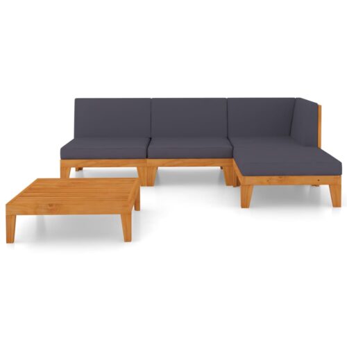 5-Piece Garden Lounge Set with Cushions Acacia Wood Timber Outdoor Patio Furniture - Image 3