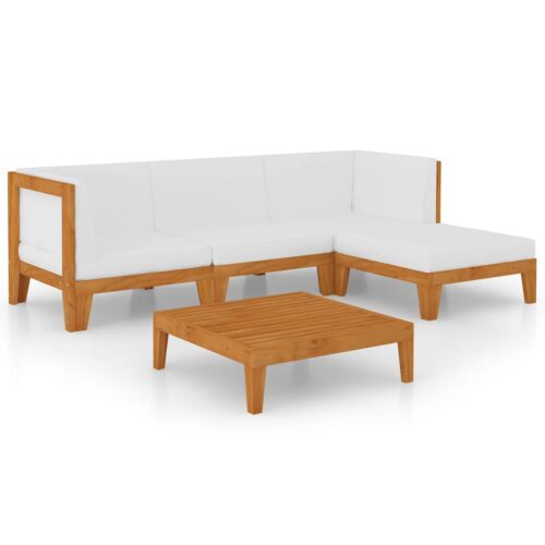 5-Piece Garden Lounge Set with Cushions Acacia Wood Timber Outdoor Patio Furniture