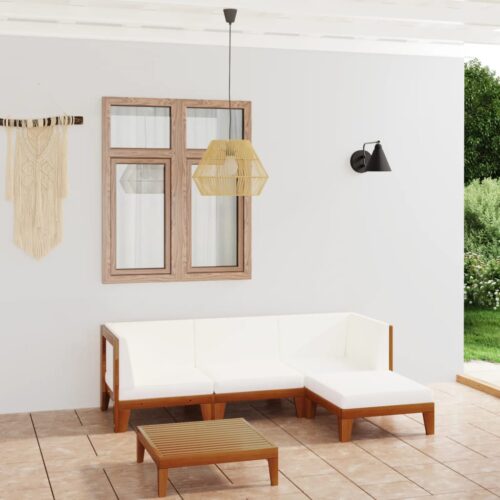 5-Piece Garden Lounge Set with Cushions Acacia Wood Timber Outdoor Patio Furniture - Image 2