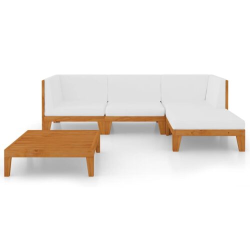 5-Piece Garden Lounge Set with Cushions Acacia Wood Timber Outdoor Patio Furniture - Image 3