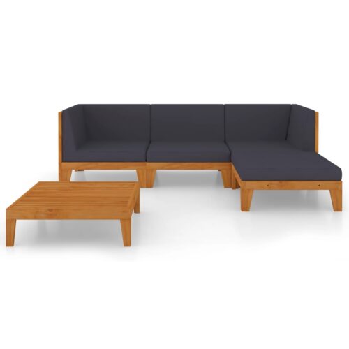 5-Piece Garden Lounge Set with Cushions Acacia Wood Timber Outdoor Patio Furniture - Image 3
