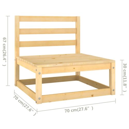 5-Piece Garden Lounge Set with Cushions Pine Wood Outdoor Patio Furniture - Image 8