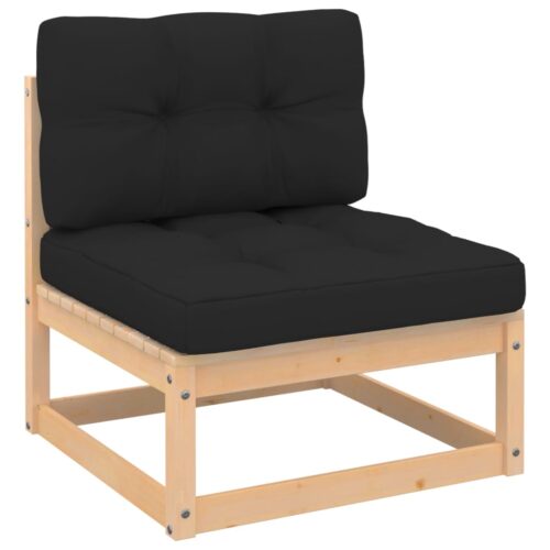 5-Piece Garden Lounge Set with Cushions Pine Wood Outdoor Patio Furniture - Image 4