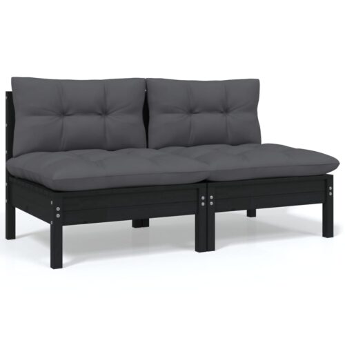 5-Piece Garden Lounge Set with Cushions Pine Wood Outdoor Patio Furniture - Image 9