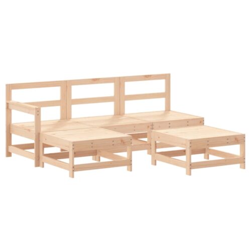 5-Piece Garden Lounge Set with Cushions Wood Timber Outdoor Patio Furniture - Image 3