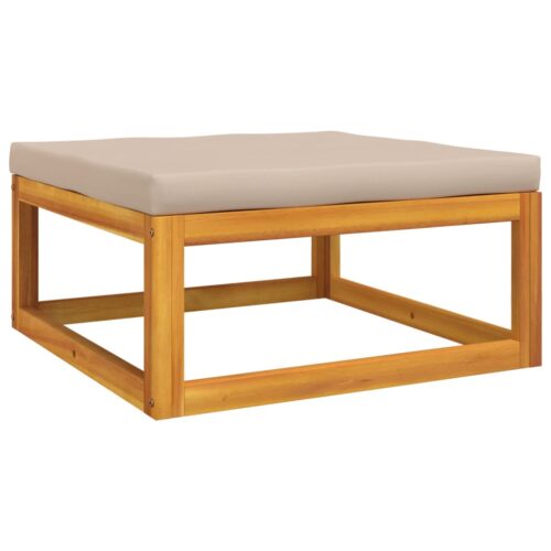 5-Piece Garden Lounge Set with Taupe Cushions Wood Timber Outdoor Patio Furniture - Image 6