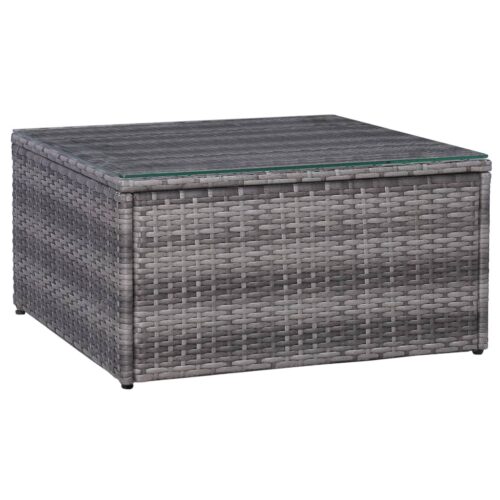 5-Piece Garden Sofa Set with Cushions & Pillows Poly Rattan Wicker Outdoor Patio Furniture Grey - Image 5